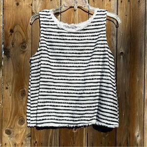 Green Envelope Black and White Cotton Striped Heavy/Sweater Tank Top